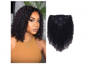 buy even at night שיער ומוצרי טיפוח  קליפסים מתולתל קינקי ראש מלא לנשים שחורות שיער אדם רמי ברזילאי 